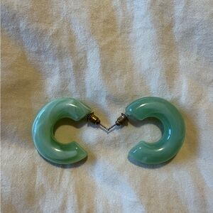 Jade Hoop Earrings
